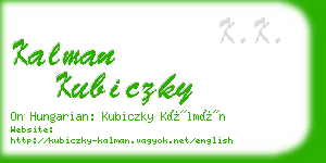 kalman kubiczky business card